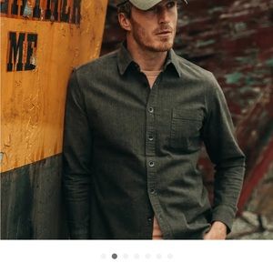 Taylor Stitch Mechanic Shirt in Dark Olive Herringbone